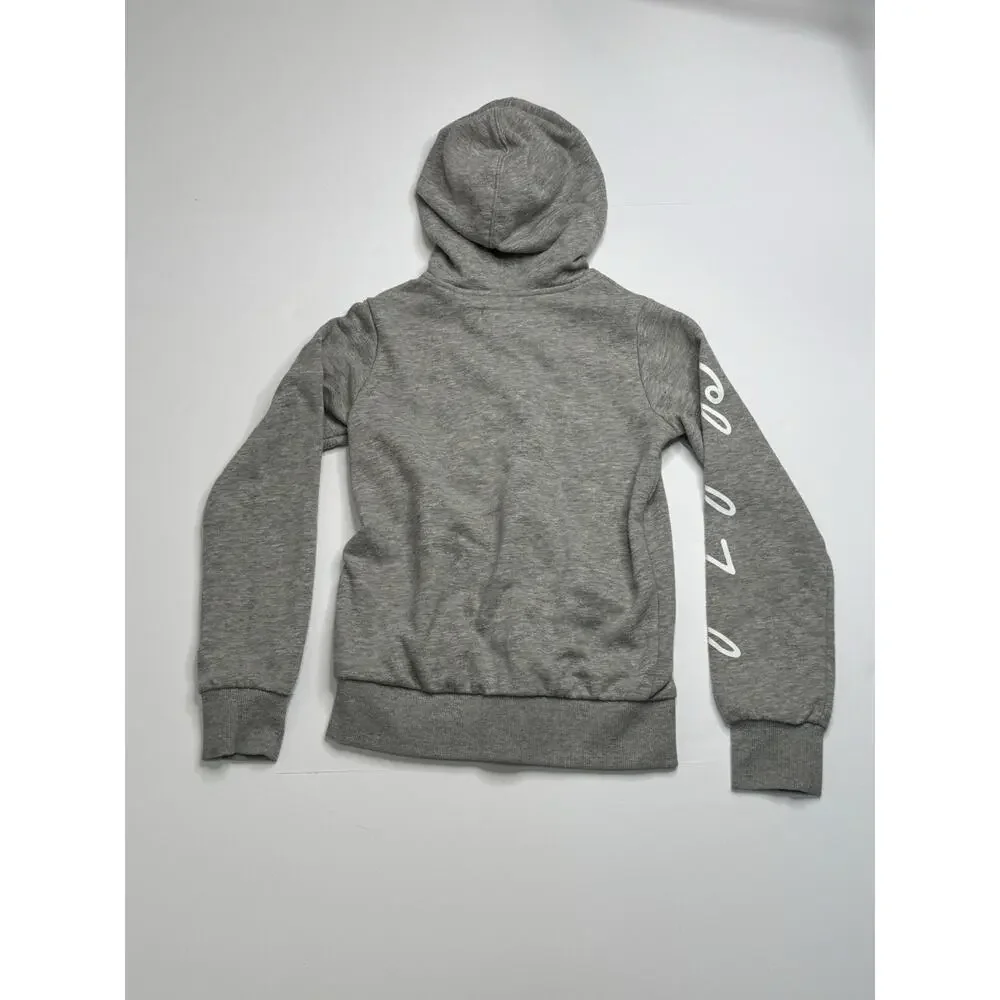 Converse Boy's Size M Medium Gray Zip Up Hooded Sweater Jacket Y2K 8-10